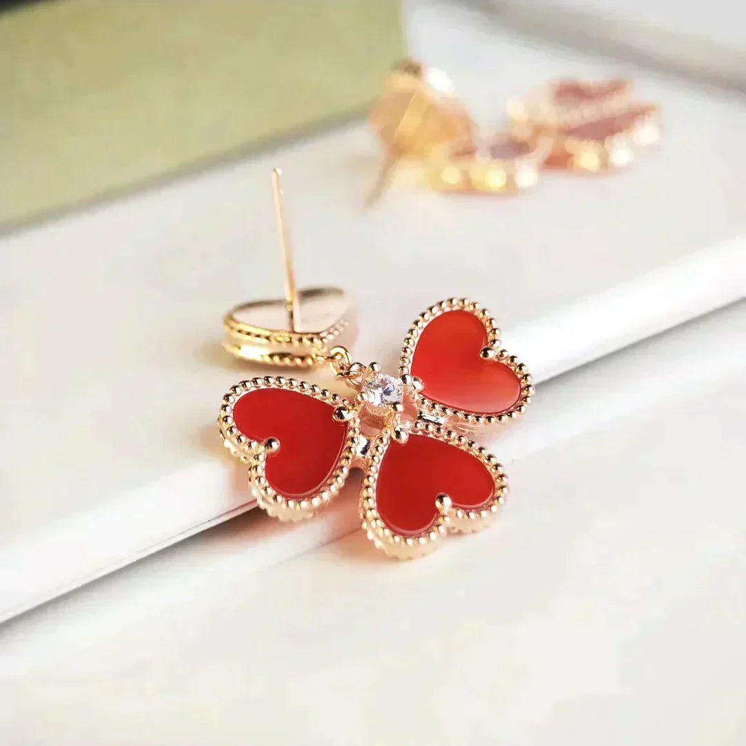 [⭐Spark]SWEET CLOVER CARNELIAN EARRINGS