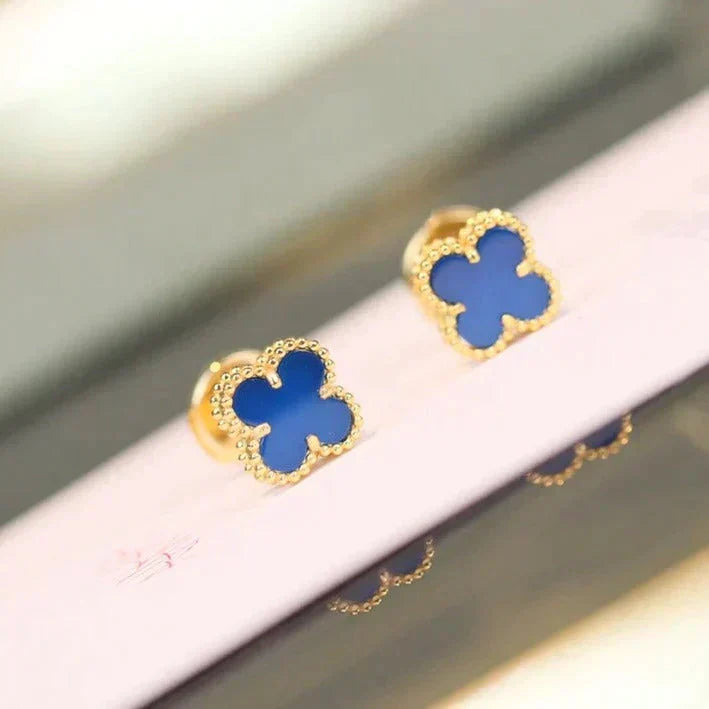 [⭐Spark]CLOVER MINI 9.5MM TURQUOISE EARRINGS