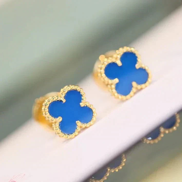 [⭐Spark]CLOVER MINI 9.5MM TURQUOISE EARRINGS