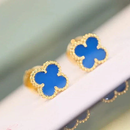 [⭐Spark]CLOVER MINI 9.5MM TURQUOISE EARRINGS