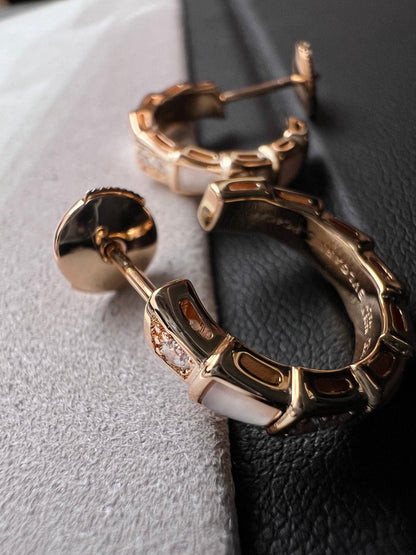 [⭐Spark]SERPENTI MOP PINK GOLD EARRINGS