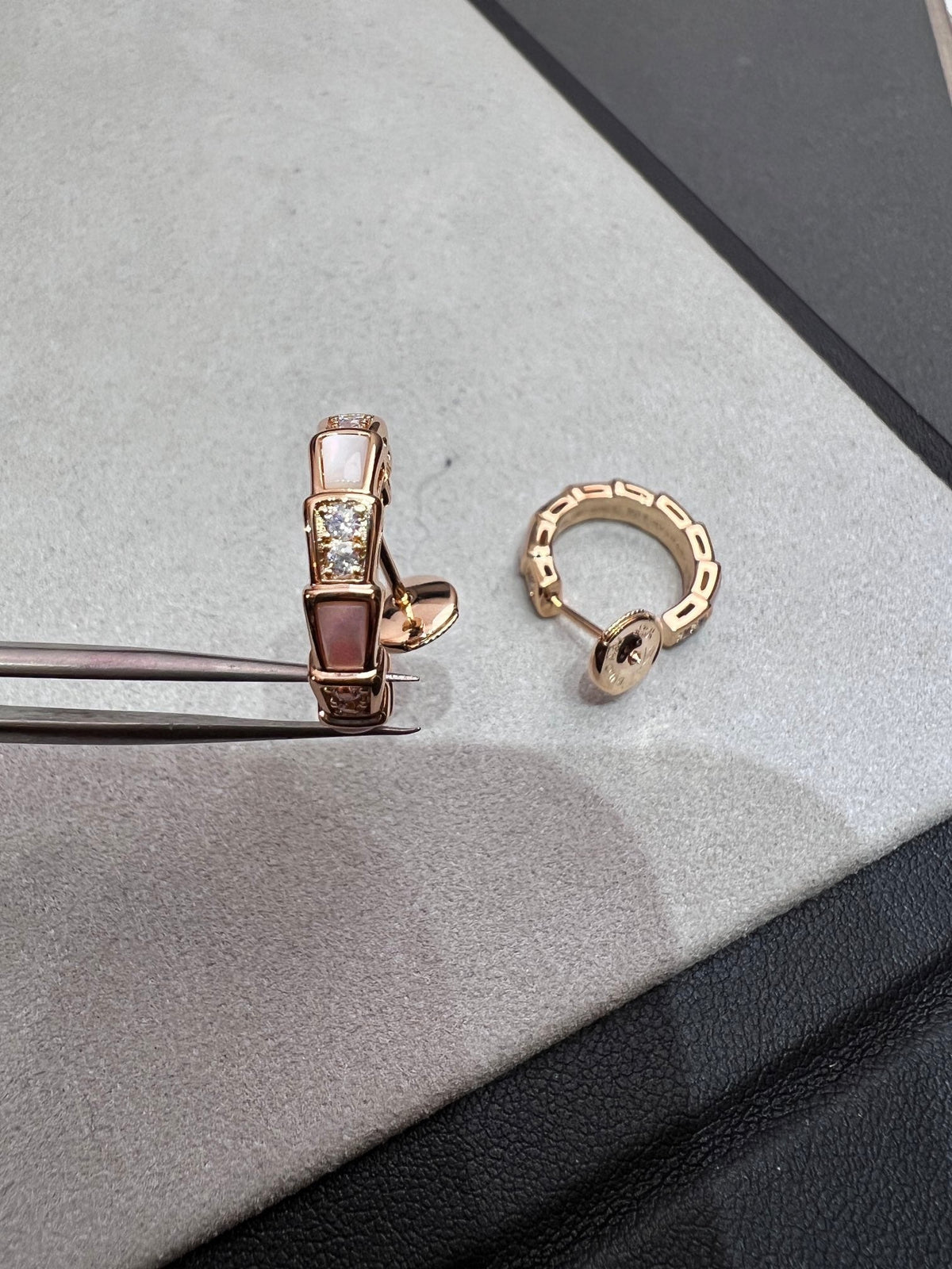[⭐Spark]SERPENTI MOP PINK GOLD EARRINGS