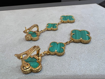 [⭐Spark]CLOVER MALACHITE 3 MOTIFS GOLD