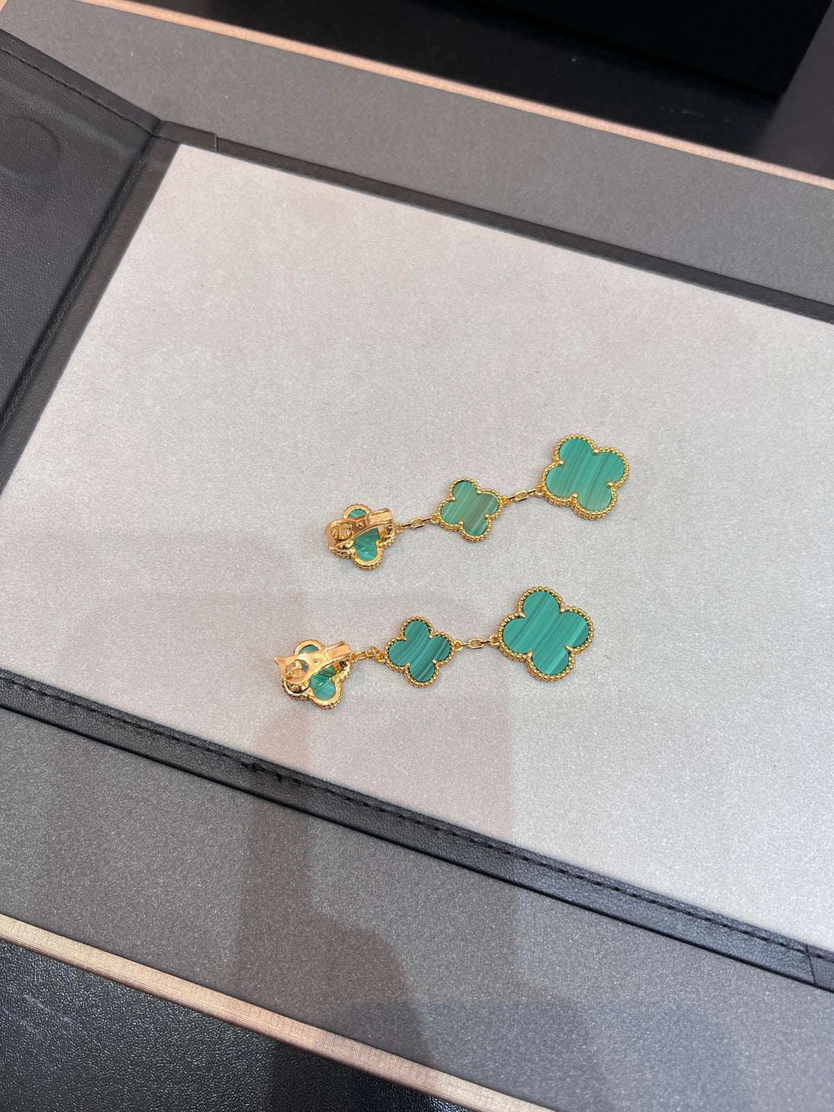 [⭐Spark]CLOVER MALACHITE 3 MOTIFS GOLD