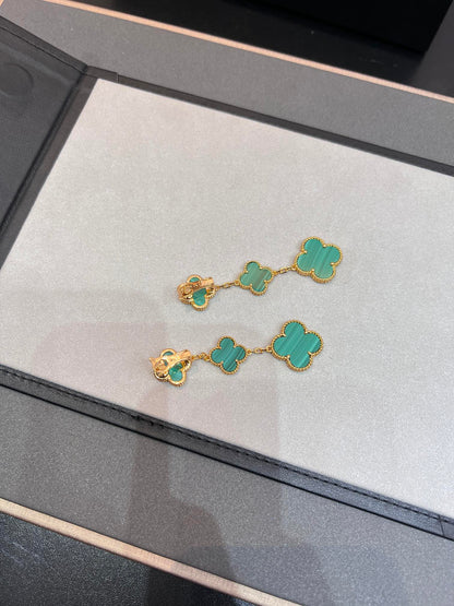 [⭐Spark]CLOVER MALACHITE 3 MOTIFS GOLD