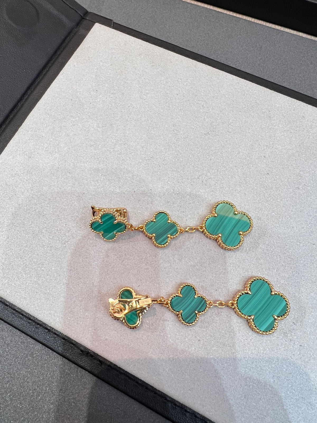 [⭐Spark]CLOVER MALACHITE 3 MOTIFS GOLD