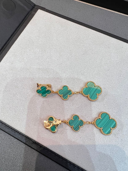[⭐Spark]CLOVER MALACHITE 3 MOTIFS GOLD