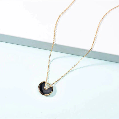 [⭐Spark]AMULETTE GOLD CARNELIAN ONYX NECKLACE