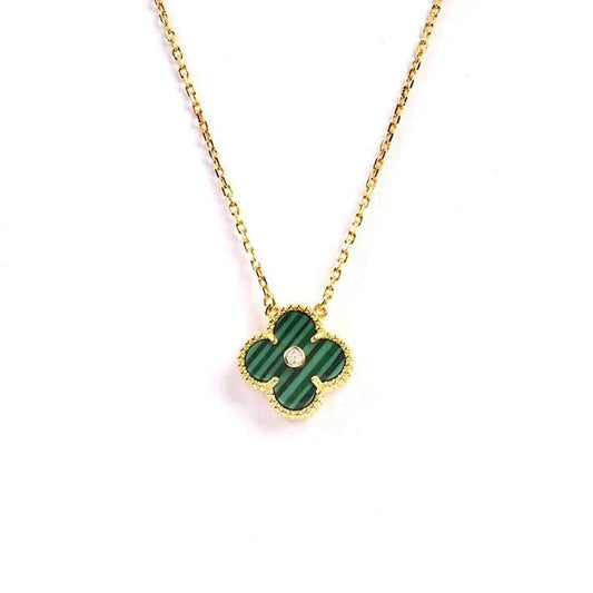[⭐Spark]CLOVER 15MM DIAMOND TURQUOISE NECKLACE
