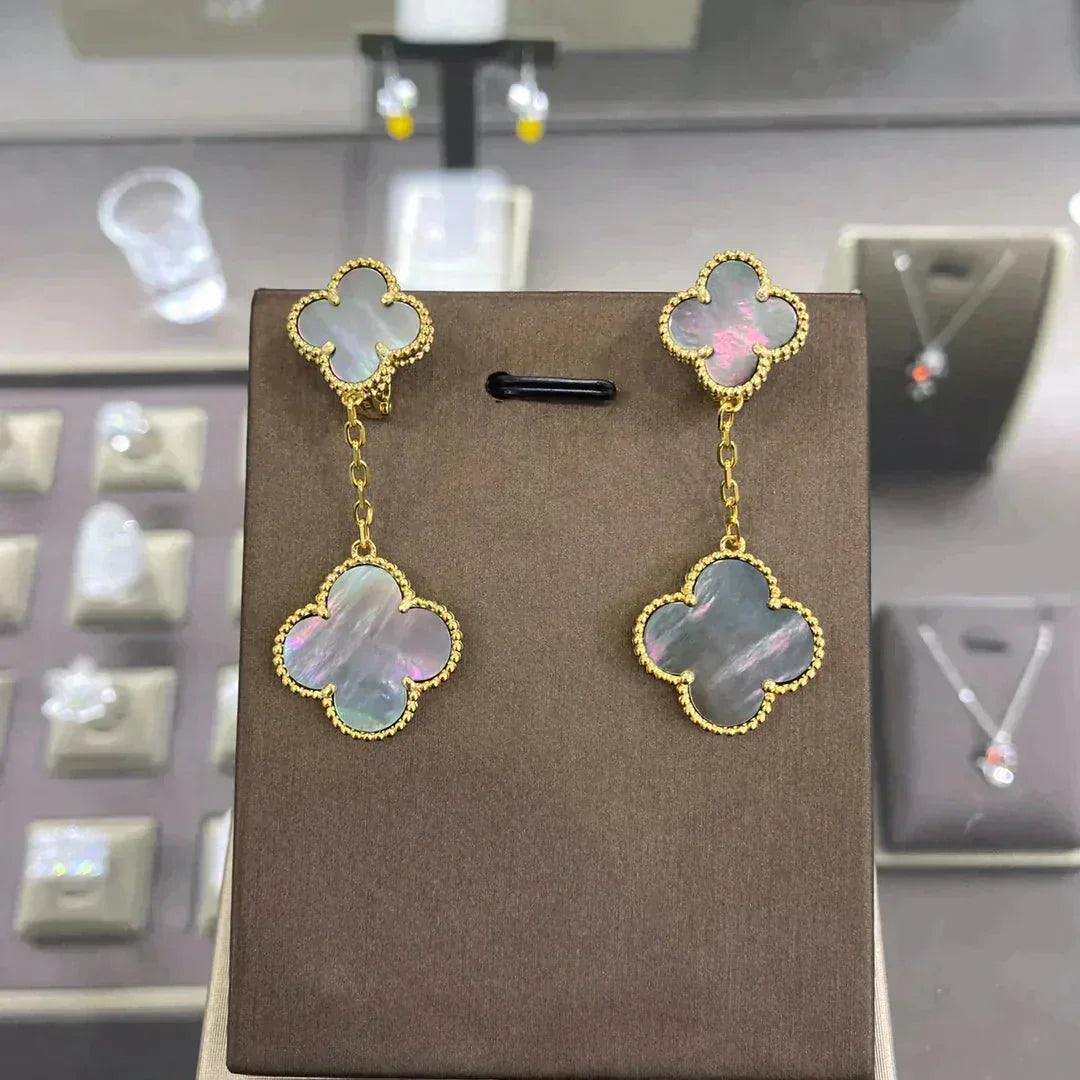 [⭐Spark]CLOVER 2 MOTIFS  EARRINGS (MULTIPLE CHOICESC
