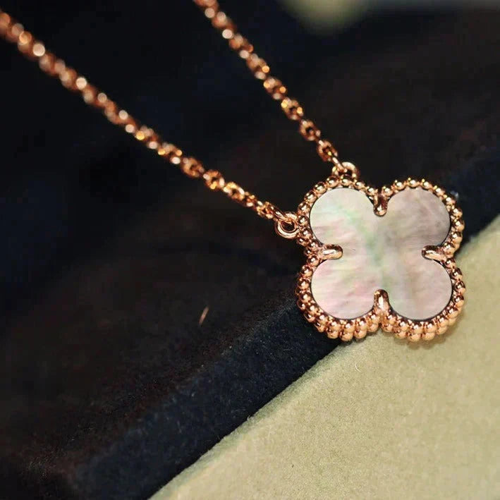 [⭐Spark]CLOVER 15MM  GRAY MOTHER OF PEARL NECKLACE
