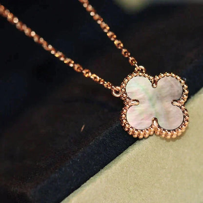 [⭐Spark]CLOVER 15MM  GRAY MOTHER OF PEARL NECKLACE