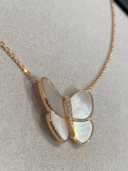 [⭐Spark]BUTTERFLY GOLD MOP DIAMOND NECKLACE