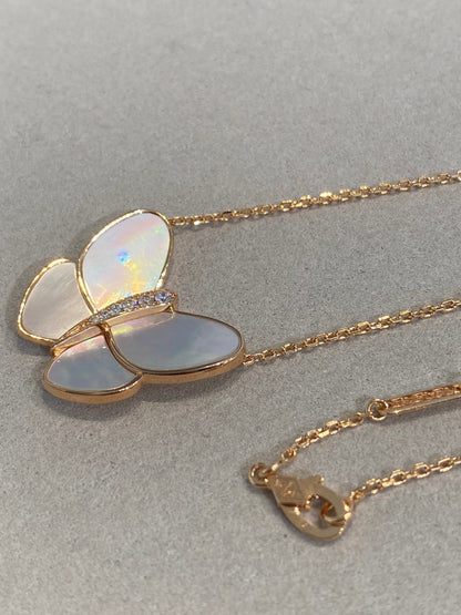 [⭐Spark]BUTTERFLY GOLD MOP DIAMOND NECKLACE