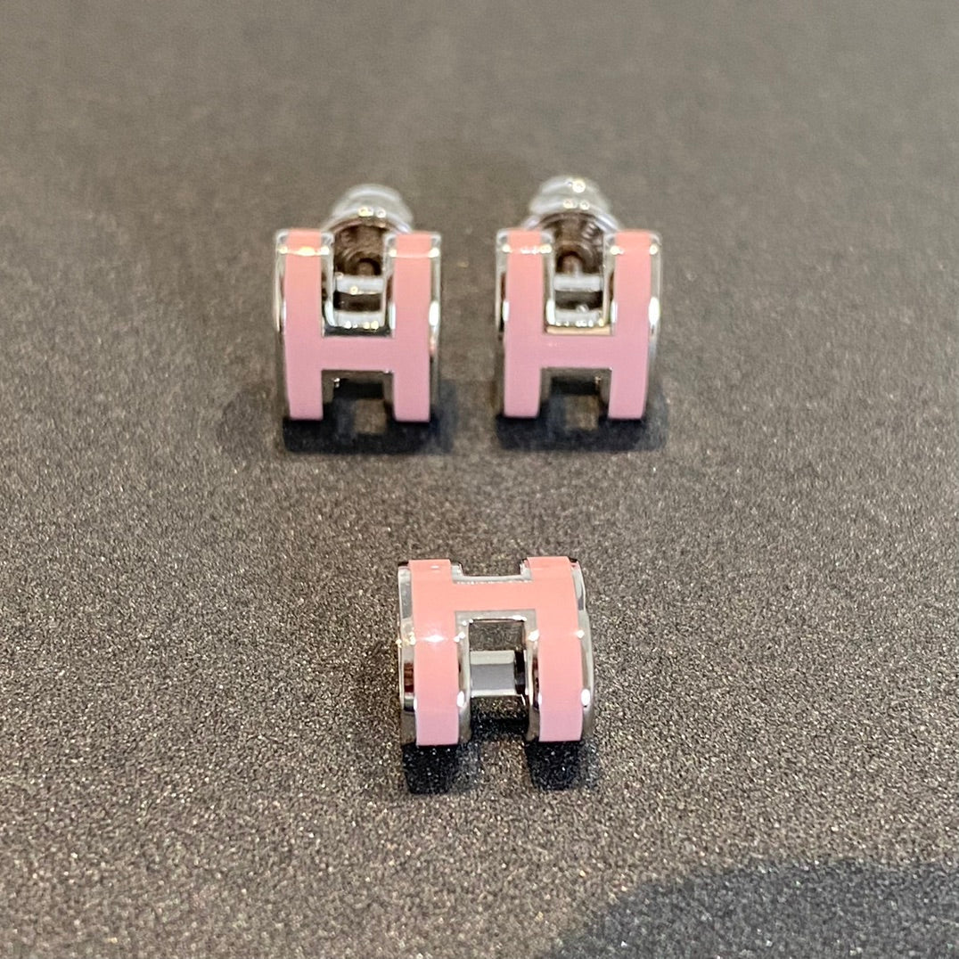 [⭐Spark]MINI POP H SILVER EARRINGS PINK