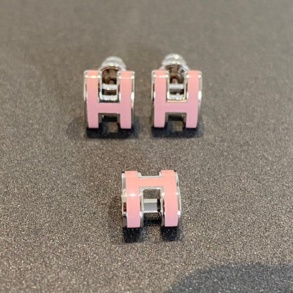 [⭐Spark]MINI POP H SILVER EARRINGS PINK
