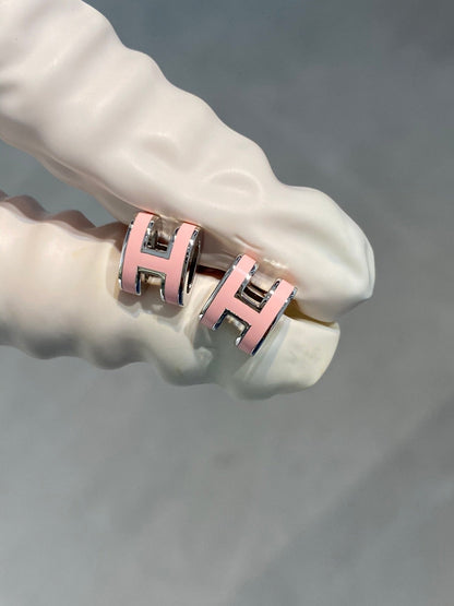 [⭐Spark]MINI POP H SILVER EARRINGS PINK