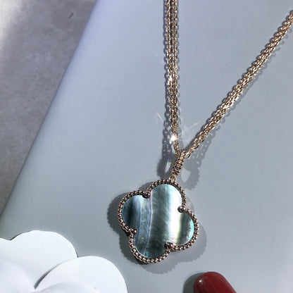 [⭐Spark]CLOVER 25MM GOLD DARK MOP BIG CLOVER NECKLACE