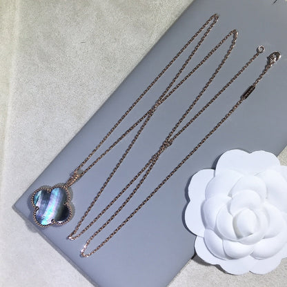 [⭐Spark]CLOVER 25MM GOLD DARK MOP BIG CLOVER NECKLACE