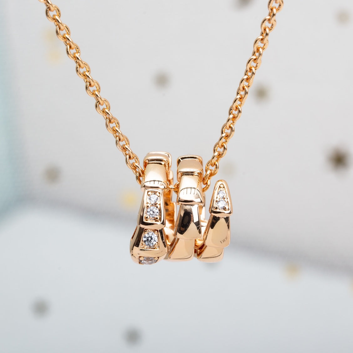 [⭐Spark]SERPENTI PINK GOLD NECKLACE DIAMOND