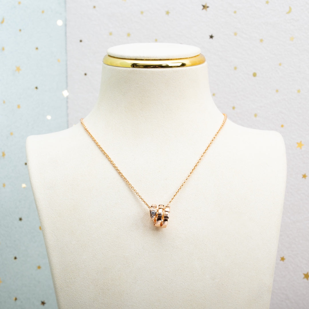 [⭐Spark]SERPENTI PINK GOLD NECKLACE DIAMOND