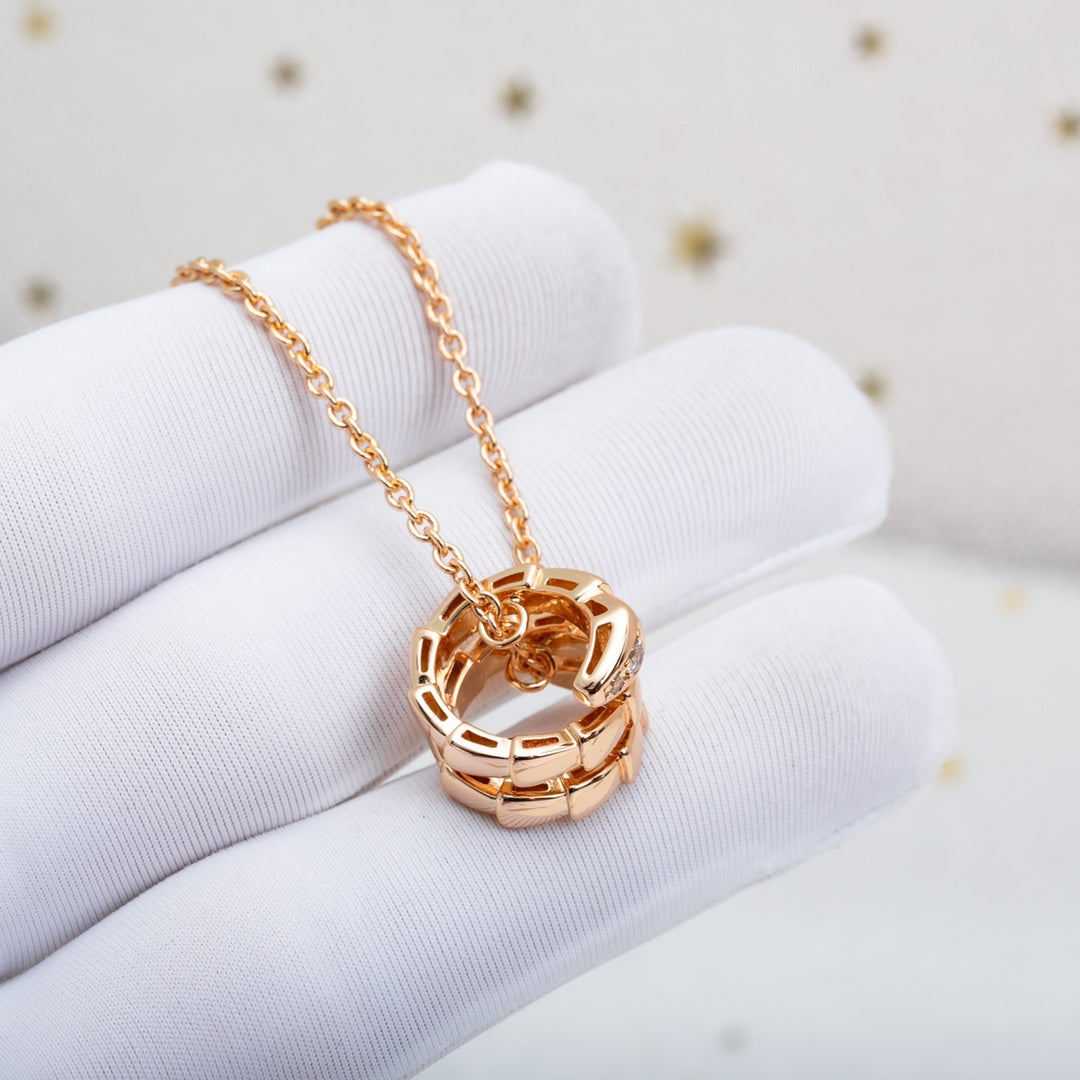 [⭐Spark]SERPENTI PINK GOLD NECKLACE DIAMOND