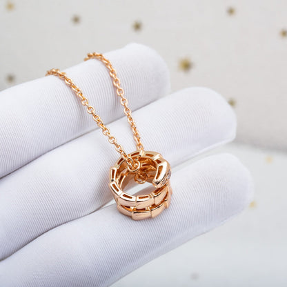 [⭐Spark]SERPENTI PINK GOLD NECKLACE DIAMOND