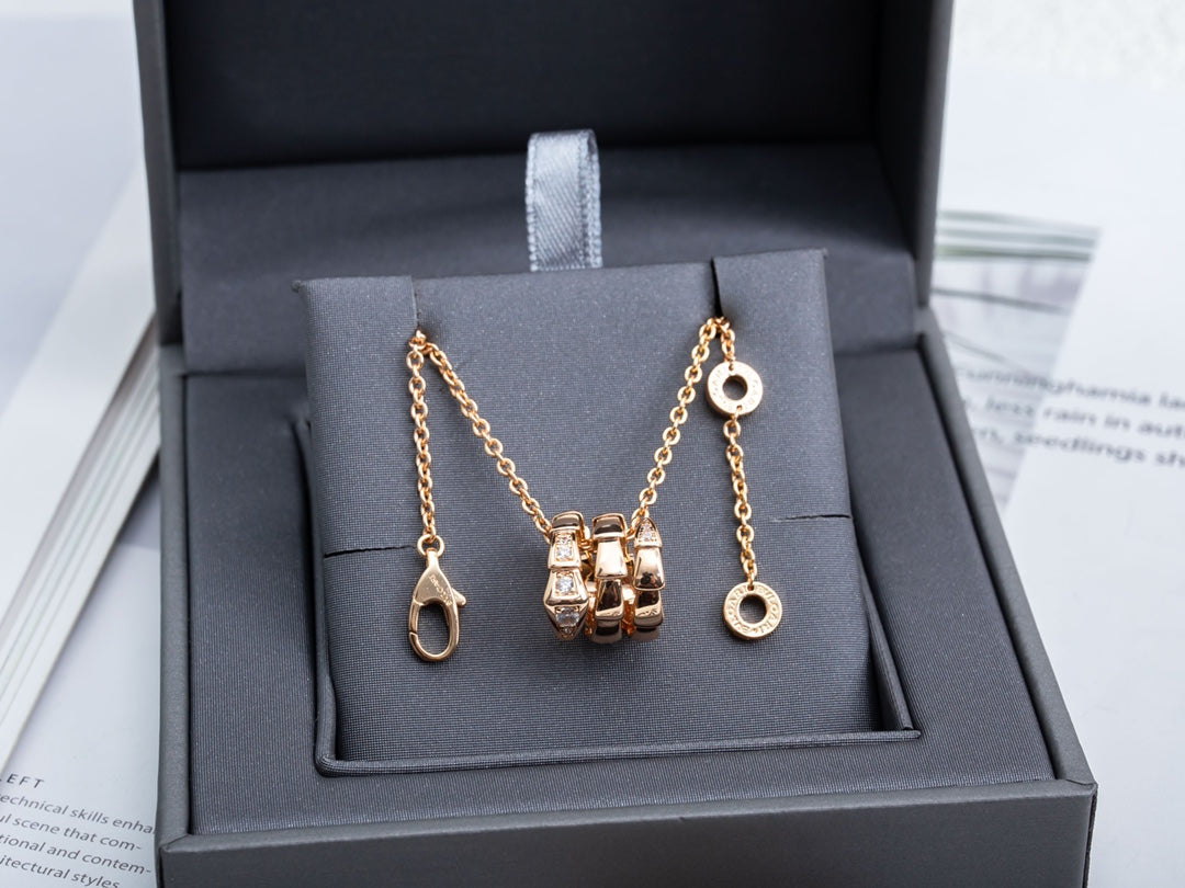[⭐Spark]SERPENTI PINK GOLD NECKLACE DIAMOND