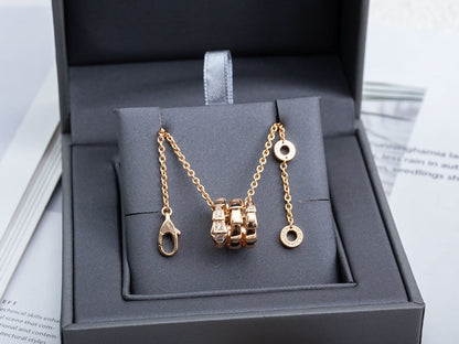 [⭐Spark]SERPENTI PINK GOLD NECKLACE DIAMOND