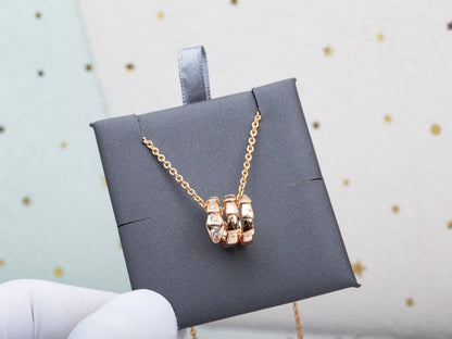[⭐Spark]SERPENTI PINK GOLD NECKLACE DIAMOND