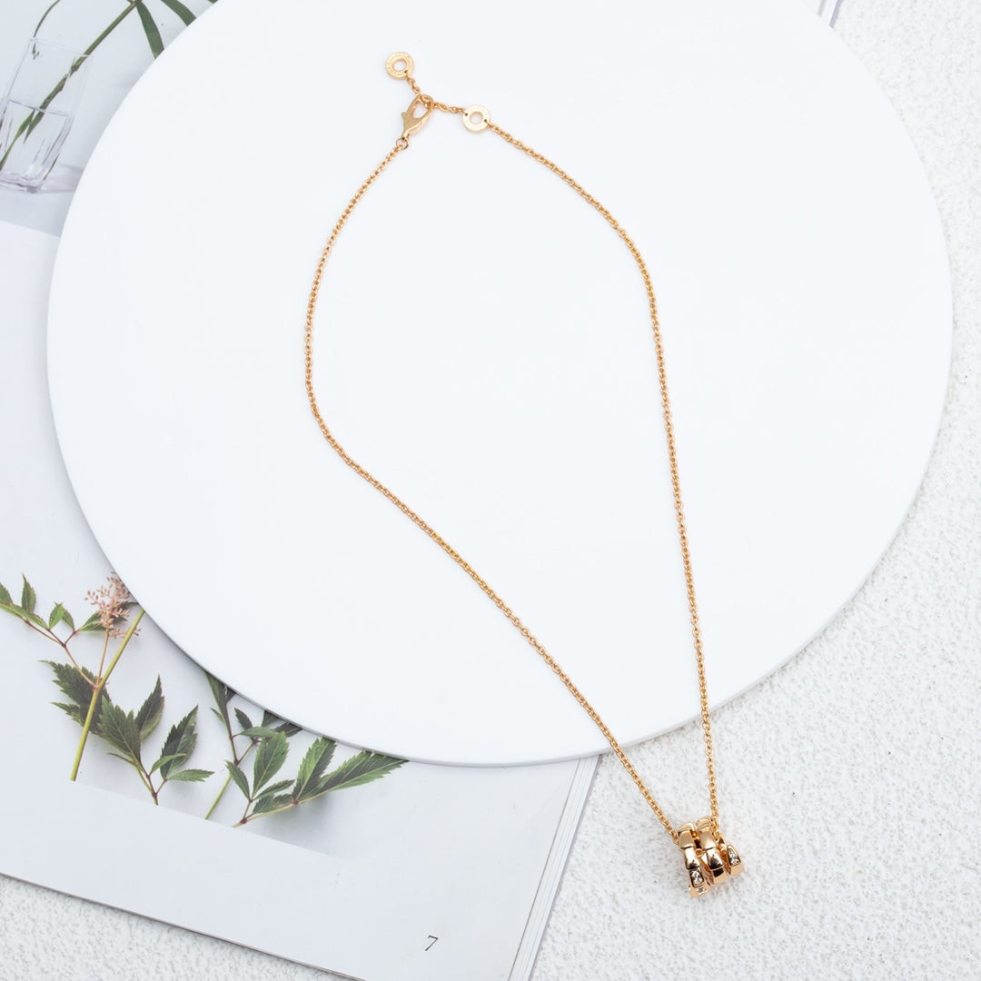 [⭐Spark]SERPENTI PINK GOLD NECKLACE DIAMOND
