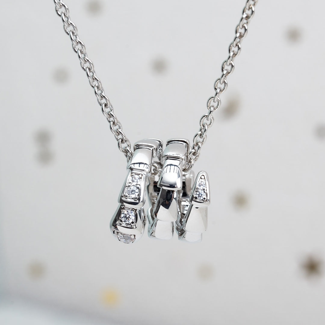 [⭐Spark]SERPENTI SILVER NECKLACE DIAMOND