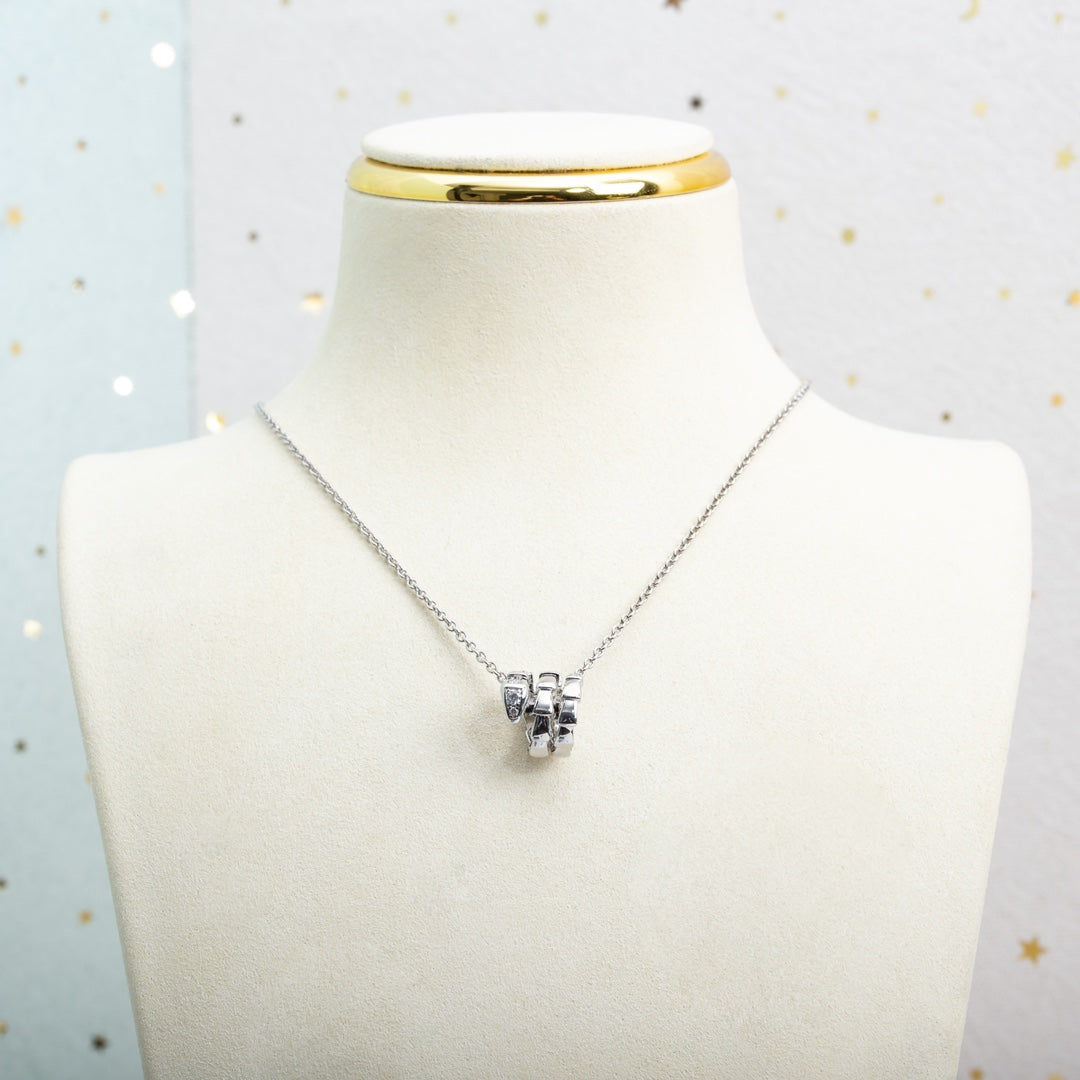[⭐Spark]SERPENTI SILVER NECKLACE DIAMOND