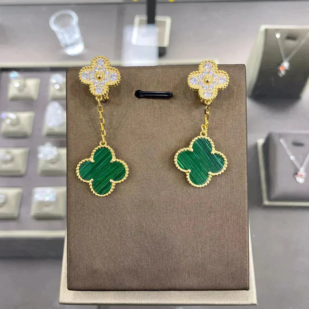 [⭐Spark]CLOVER  2 MOTIFS  DIAMOND  EARRINGS (MULTIPLE CHOICESç´