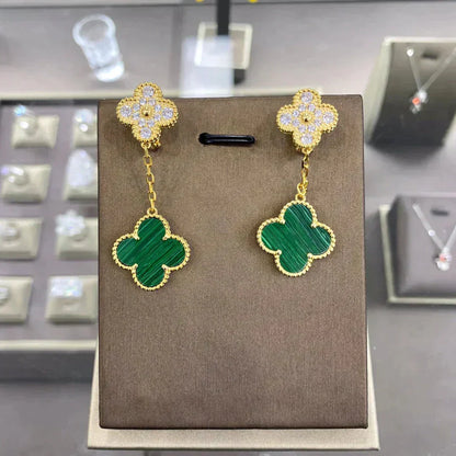 [⭐Spark]CLOVER  2 MOTIFS  DIAMOND  EARRINGS (MULTIPLE CHOICESç´