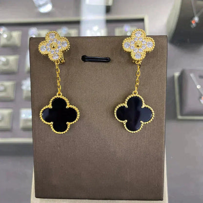 [⭐Spark]CLOVER  2 MOTIFS  DIAMOND  EARRINGS (MULTIPLE CHOICESç´