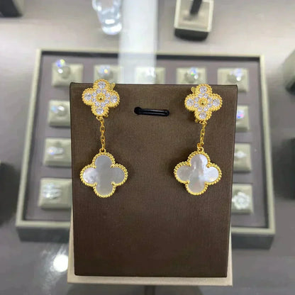 [⭐Spark]CLOVER  2 MOTIFS  DIAMOND  EARRINGS (MULTIPLE CHOICESç´