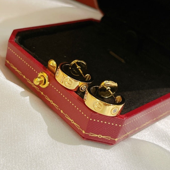 [⭐Spark]LOVE EARRINGS 5.7MM 2 DIAMONDS