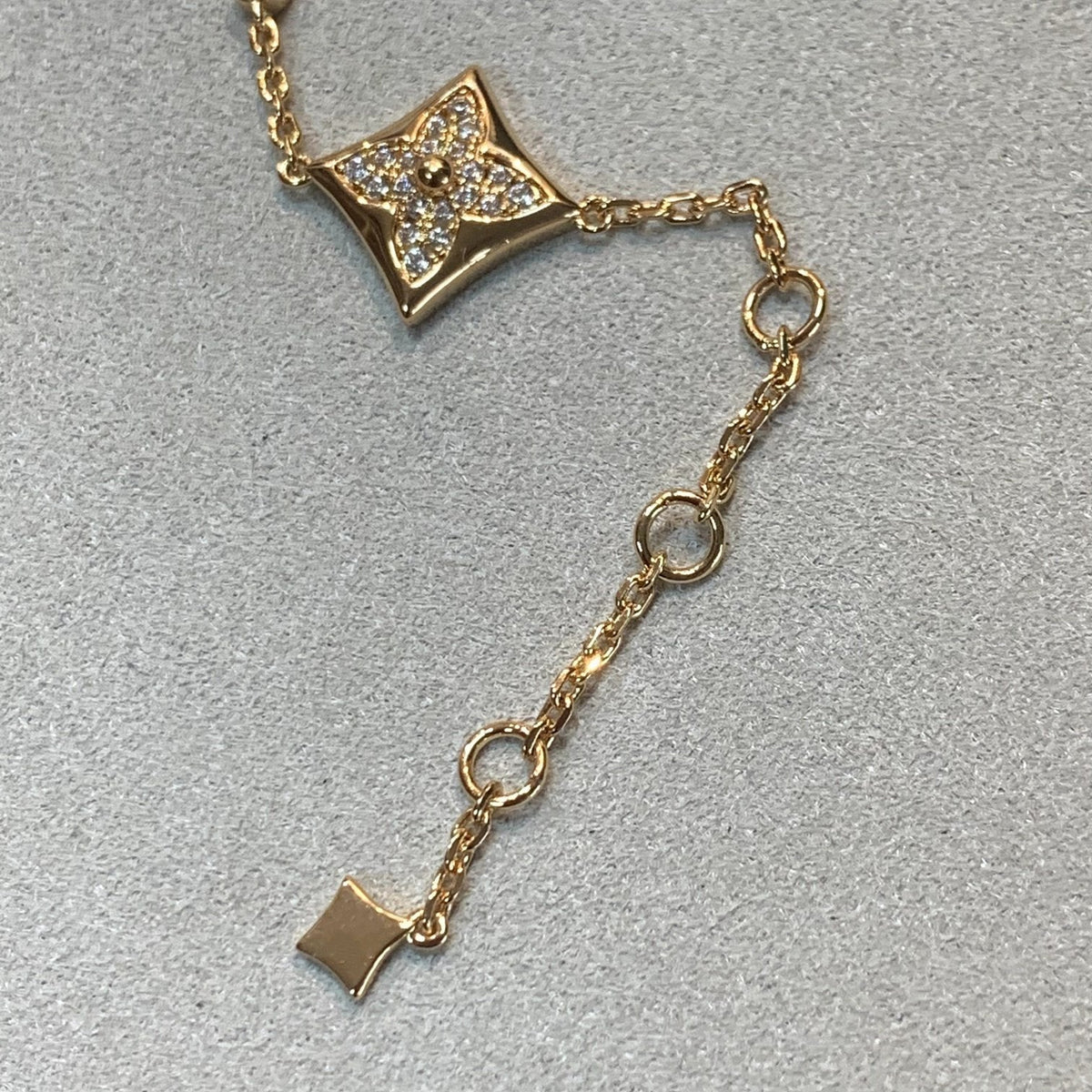 [⭐Spark]STAR AND SUN 4 MOTIFS GOLD DIAMONDS BRACELET
