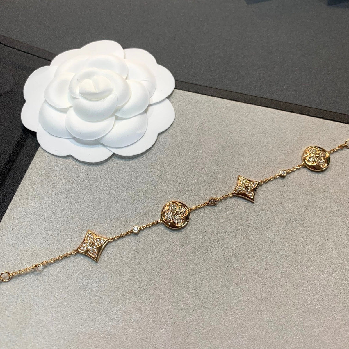 [⭐Spark]STAR AND SUN 4 MOTIFS GOLD DIAMONDS BRACELET
