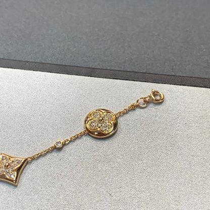 [⭐Spark]STAR AND SUN 4 MOTIFS GOLD DIAMONDS BRACELET