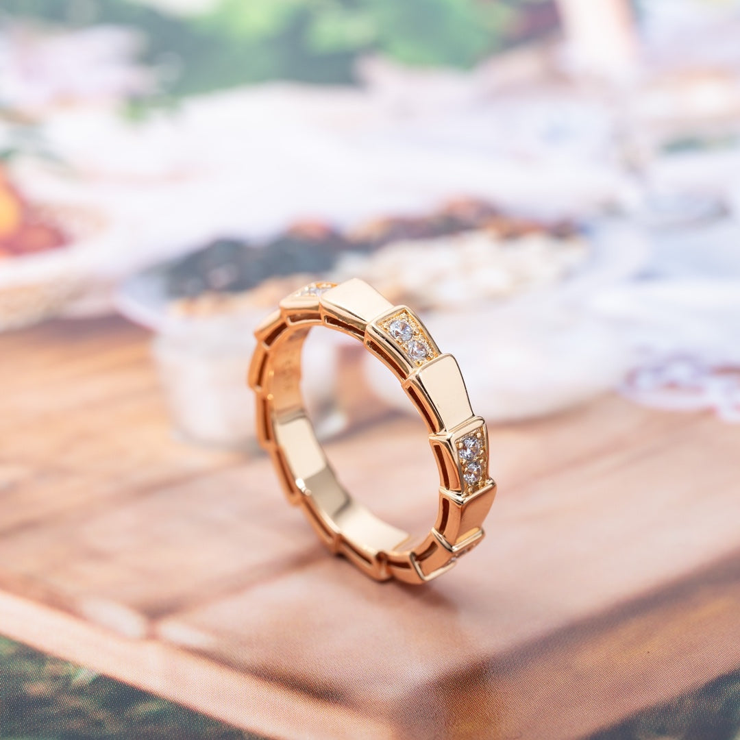 [⭐Spark]SERPENTI RING PINK GOLD  3MM
