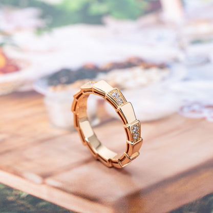 [⭐Spark]SERPENTI RING PINK GOLD  3MM