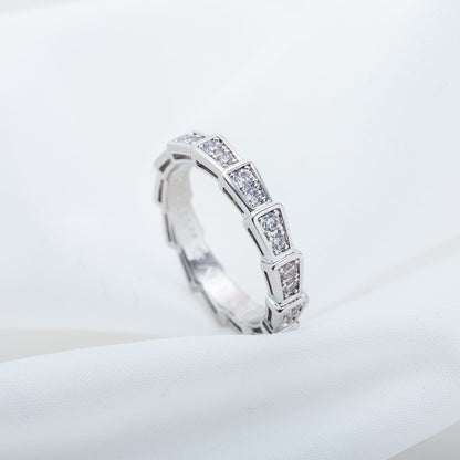 [⭐Spark]SERPENTI RING SILVER DIAMOND PAVED 3MM