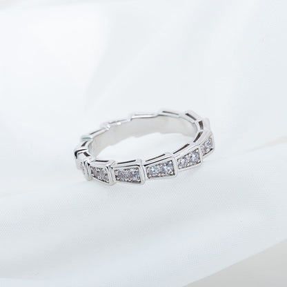 [⭐Spark]SERPENTI RING SILVER DIAMOND PAVED 3MM
