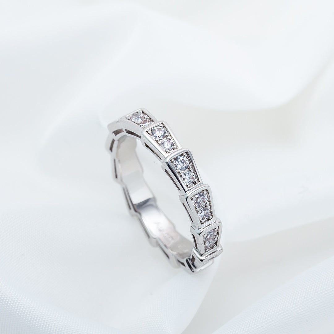 [⭐Spark]SERPENTI RING SILVER DIAMOND PAVED 3MM