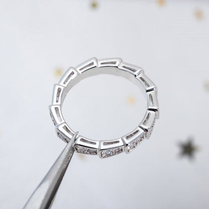 [⭐Spark]SERPENTI RING SILVER DIAMOND PAVED 3MM