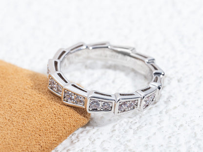 [⭐Spark]SERPENTI RING SILVER DIAMOND PAVED 3MM