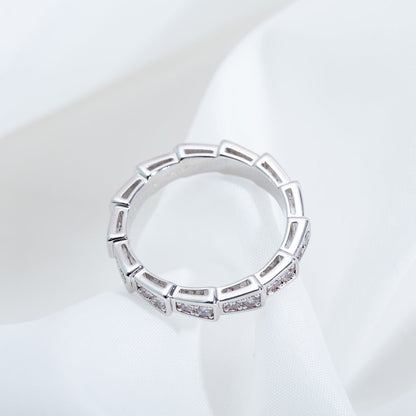 [⭐Spark]SERPENTI RING SILVER DIAMOND PAVED 3MM
