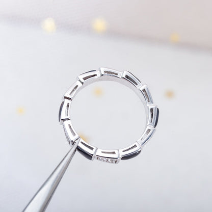[⭐Spark]SERPENTI RING SILVER  DIAMOND BLACK MOP 3MM